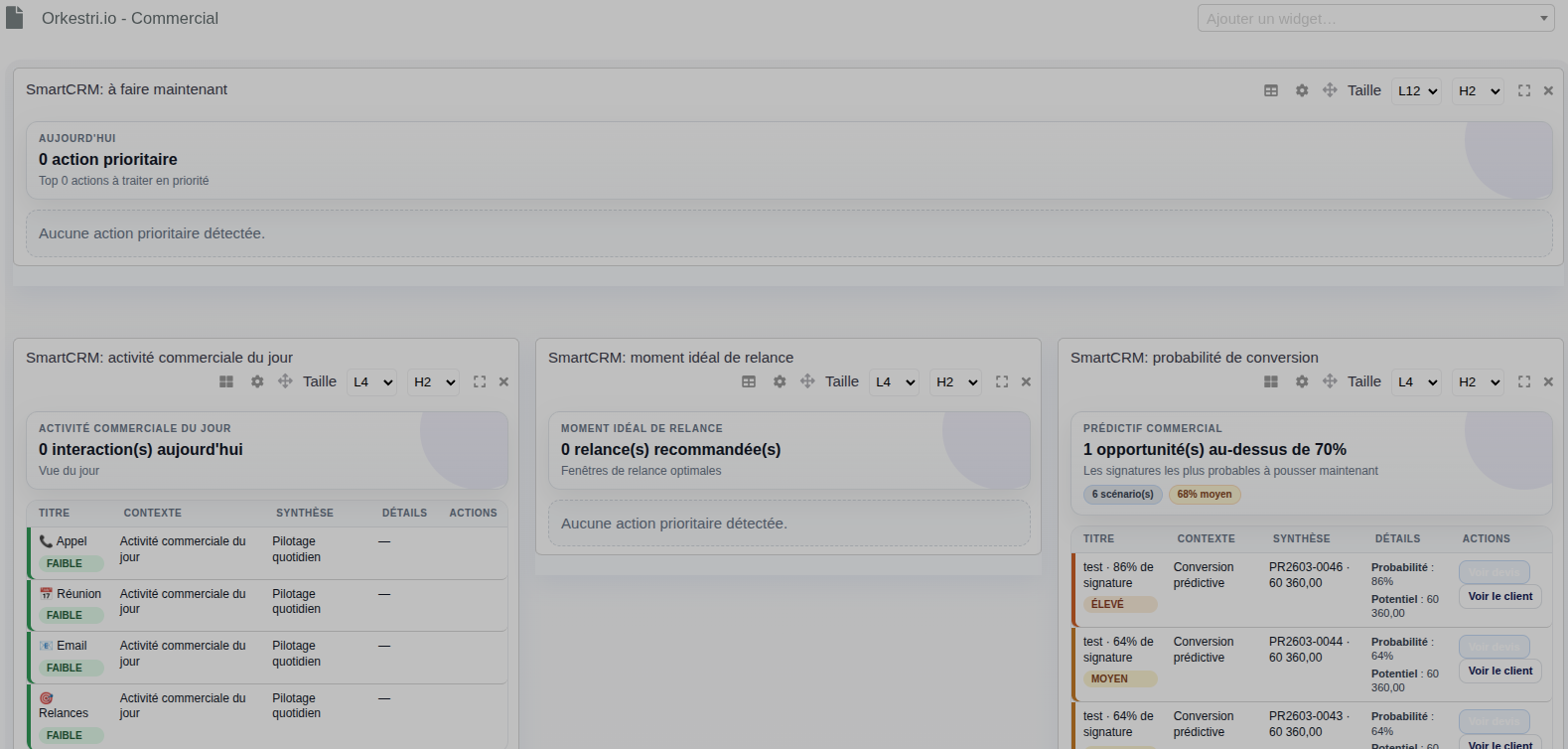 Dashboard commercial enrichi par Orkestri